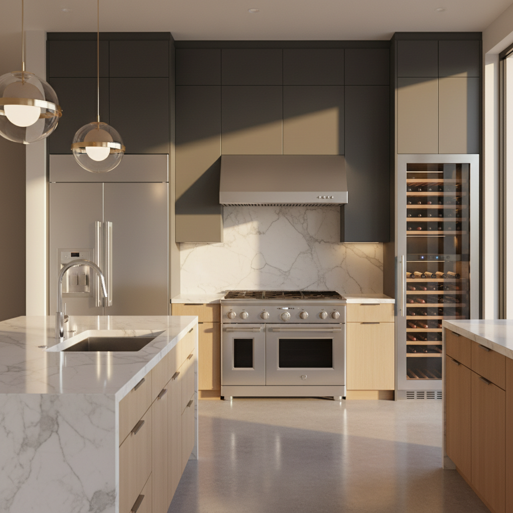 Luxury modern kitchen with premium appliances